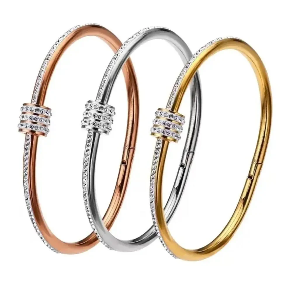 Rose Gold Luxury Diamond Bangle Bracelet